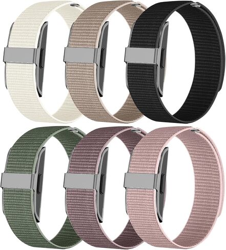 6 Pack Nylon Loop Wristband Compatible with Hume Band Replacement 1.0, Hook and Loop Breathable Soft Strap for Fitness Tracker Women Men in Saudi Arabia
