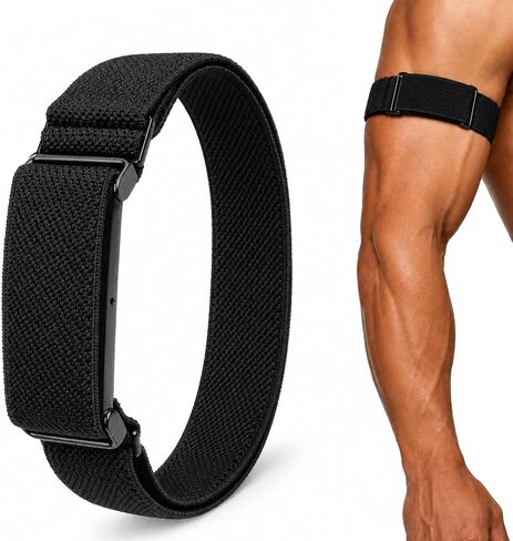 Nylon Bicep Band Compatible with Google Fitbit Air, Adjustable Arm Strap | Soft Breathable Woven Nylon, Adjustable Sliding Buckle, Integrated Metal Frame, Secure Upper-Arm Fit For Men and Women in Kuwait