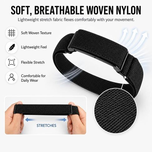 Nylon Bicep Band Compatible with Google Fitbit Air, Adjustable Arm Strap | Soft Breathable Woven Nylon, Adjustable Sliding Buckle, Integrated Metal Frame, Secure Upper-Arm Fit For Men and Women in Kuwait