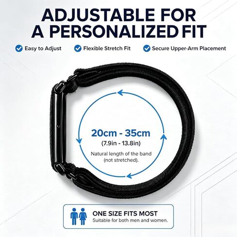 Nylon Bicep Band Compatible with Google Fitbit Air, Adjustable Arm Strap | Soft Breathable Woven Nylon, Adjustable Sliding Buckle, Integrated Metal Frame, Secure Upper-Arm Fit For Men and Women in Kuwait