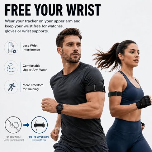 Nylon Bicep Band Compatible with Google Fitbit Air, Adjustable Arm Strap | Soft Breathable Woven Nylon, Adjustable Sliding Buckle, Integrated Metal Frame, Secure Upper-Arm Fit For Men and Women in Kuwait