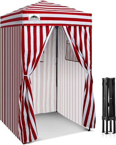 EAGLE PEAK 4x4 Pop Up Changing Tent, Outdoor Changing Room, White/Blue | Pop Up Privacy Tent, Pool Cabana, Outdoor Shower Enclosure, Dressing Room, 250D Fabric, Instant Setup Compact Flex Frame in Saudi Arabia