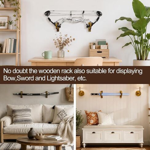 Gun Rack for Wall - Wooden Gun Wall Mount with Foam Padding,Holds 30lb,Single Rifle & Shotgun Display Hanger for Ideal Gift for Fathers,Husbands,Hunters,Brown in Saudi Arabia