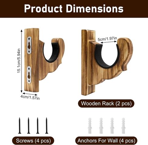 Gun Rack for Wall - Wooden Gun Wall Mount with Foam Padding,Holds 30lb,Single Rifle & Shotgun Display Hanger for Ideal Gift for Fathers,Husbands,Hunters,Brown in Saudi Arabia
