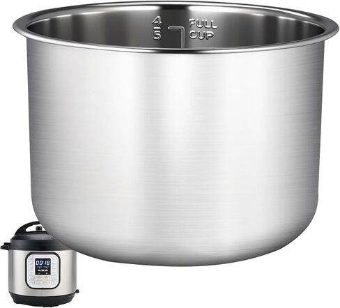 6 Quart Stainless Steel Inner Pot, with 1 Steamer Basket | Replacement Pot for Instant Pot 6 QT, Includes 1 6 QT Inner Pot and 1 Steamer BasketDishwasher Safe, 3 Year Warranty in Saudi Arabia