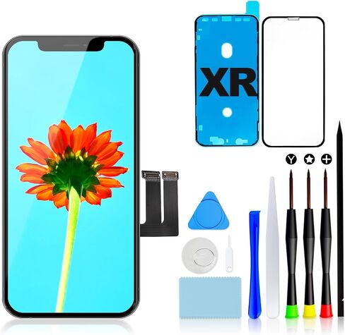 Screen Replacement for iPhone Xr 6.1" LCD Display Touch Digitizer Assembly | COF Full HD Screen, Precise Touch, Full Assembly, Face ID Supported, with Repair Kit, Screen Protector & Waterproof Seal in Saudi Arabia