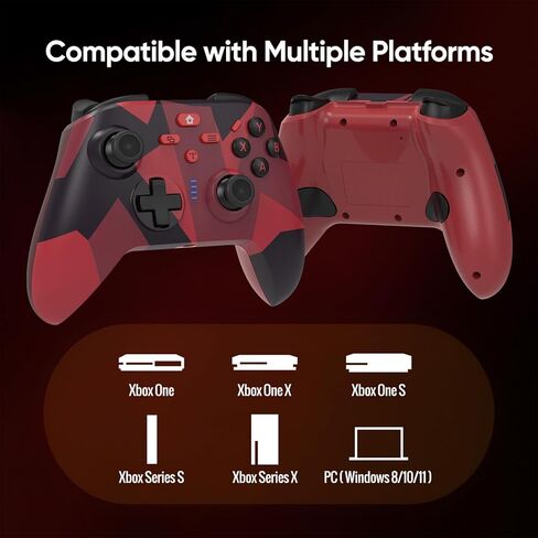 BETMI Wireless Controller for Xbox one/Series X|S/Windows10/11(Black & Red) | 2.4GHz Gaming Gamepad with Hall Effect Joystick, Back Button, Macro/Turbo/Dual Vibration, 3.5mm Audio Jack in Saudi Arabia