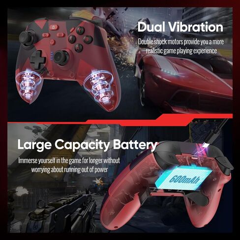 BETMI Wireless Controller for Xbox one/Series X|S/Windows10/11(Black & Red) | 2.4GHz Gaming Gamepad with Hall Effect Joystick, Back Button, Macro/Turbo/Dual Vibration, 3.5mm Audio Jack in Saudi Arabia