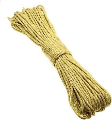 1pcs New Gold Silver Cord 550 Paracord Parachute Cord Lanyard Mil Spec Type III 7 Strand Core 100 FT (PFJ-15) in Saudi Arabia
