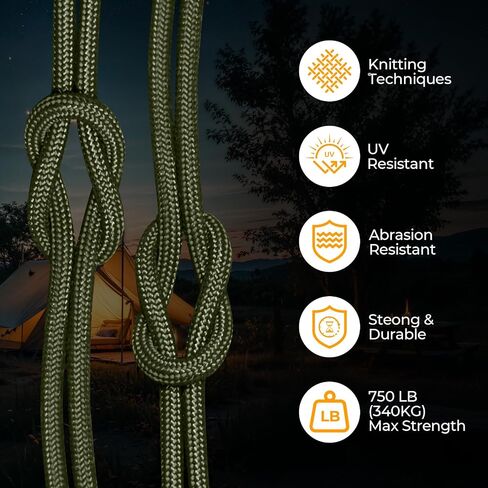 Paracord Rope 750lb Parachute Cord 4MM 12-Strand para Cord - Heavy Duty Spool String for Survival,Camping Gear, Survival Bracelet, Clothesline Clothes line Outdoors (Army Green, 100FT) in Saudi Arabia