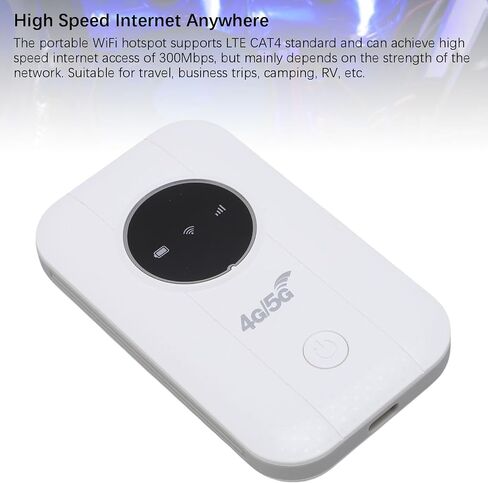 Semme 4G 5G Mobile Hotspot 300Mbps Portable Router with SIM Card Slot for Travel Supports 10 Devices Battery Life Plug and Play Design in Kuwait