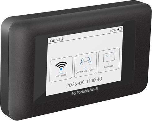 5G eSIM Mobile Hotspot WiFi, Portable WiFi with Nano Sim Slot, WiFi 6 | 5000mAh Dual Band 5G 4G Pocket WiFi, Connected Up to 16 Devices, Multiple Networks for Campers, Motorhomes and Travels in Kuwait