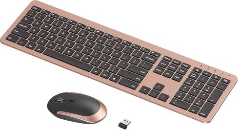 seenda Rechargeable Wireless Keyboard and Mouse Combo, Silver and White in Saudi Arabia