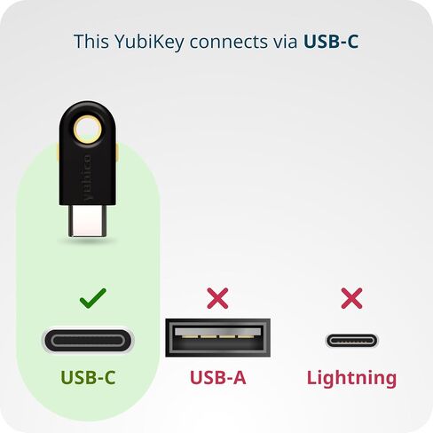 Yubico - YubiKey 5Ci - Multi-Factor authentication (MFA) Security Key and passkey for iPhone/Android/PC, Dual connectors for Lighting/USB-C, FIDO Certified in Kuwait