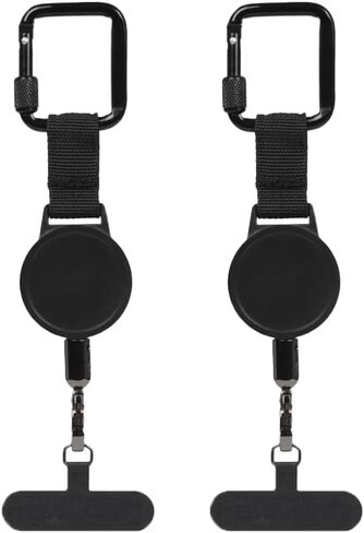 Retractable Phone Tether 2-Pack, Heavy Duty Carabiner Keychain Anti-Theft Phone Lanyard, Adjustable Crossbody Cell Phone Safety Strap for Hiking Skiing Travel in Saudi Arabia