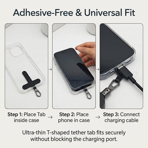 Retractable Phone Tether 2-Pack, Heavy Duty Carabiner Keychain Anti-Theft Phone Lanyard, Adjustable Crossbody Cell Phone Safety Strap for Hiking Skiing Travel in Saudi Arabia