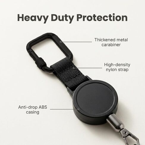 Retractable Phone Tether 2-Pack, Heavy Duty Carabiner Keychain Anti-Theft Phone Lanyard, Adjustable Crossbody Cell Phone Safety Strap for Hiking Skiing Travel in Saudi Arabia