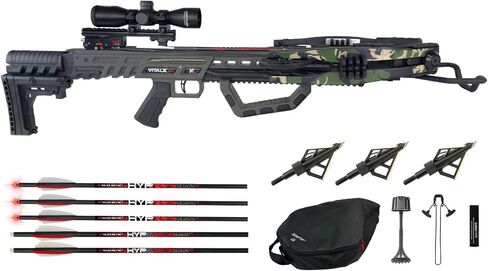 Killer Instinct Vital-X Crossbow Bundle with Lighted Bolts and Broadheads | DC Triggerbox Hand Decocking System, X-Cam System with Up to 415 FPS, Lighted Bolts, Broadheads, and more in Saudi Arabia