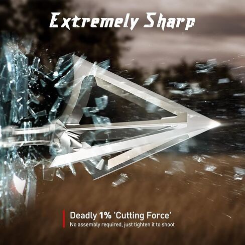 Gracfulcub 6-Pack 100 Grain Fixed Blade Broadheads for Crossbow | 100 Grain, Stainless Steel, Fixed Blade Design, Crossbow and Compound Bow Compatible, Silver Finish in Saudi Arabia
