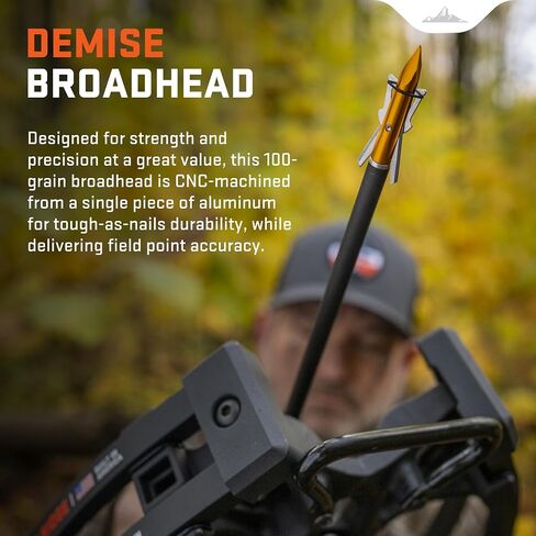 Wicked Ridge Demise Broadhead - Pack of 3 - For Crossbows Shooting up to 430 FPS - Two-Blade, Rear-Deploying Design in Saudi Arabia