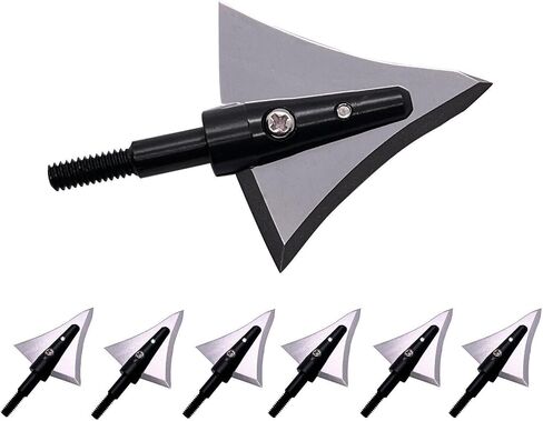 6PK Hunting Broadheads 125 Grain Fixed Blades Stainless Steel Right Bevel for Compound Bow Crossbow Recurve in Saudi Arabia