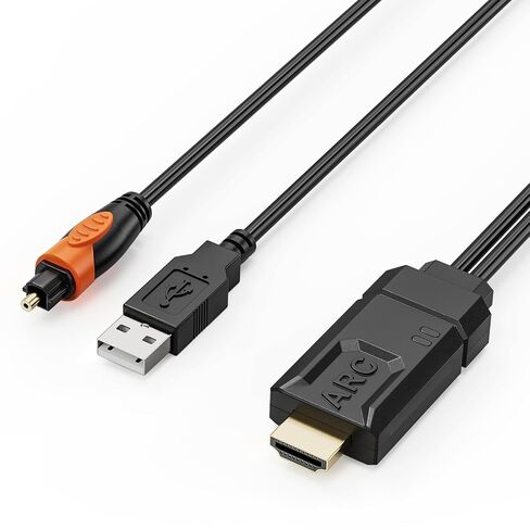 Tendak 192KHz HDMI eARC/ARC to Optical Audio Converter | 1.8m/5.9ft HDMI eARC/ARC to Optical Cable, Support PCM2.0, Dolby 5.1, DTS, AC3, for TV to Soundbar Amplifier Speaker in Saudi Arabia