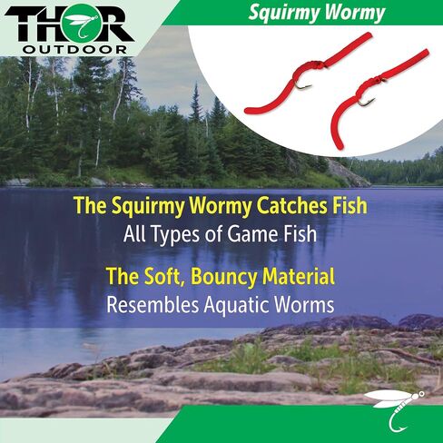 6 Pc Squirmy Wormy Set, San Juan Red Size #12 - Wet Worm Fly Fishing Flies for Trout, Panfish, Bass in Saudi Arabia
