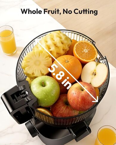 Cold Press Juicer Machines,EUHOMY 5.8" Wide Feed Chute,Slow Masticating Juicer for Whole Vegetables and Fruits,99.6% High Juice Yield,Easy to clean, Juicer Machines with BPA Free | 99.6% High Juice Yield, 400W for Whole Vegetables and Fruits, Easy to clea in Saudi Arabia