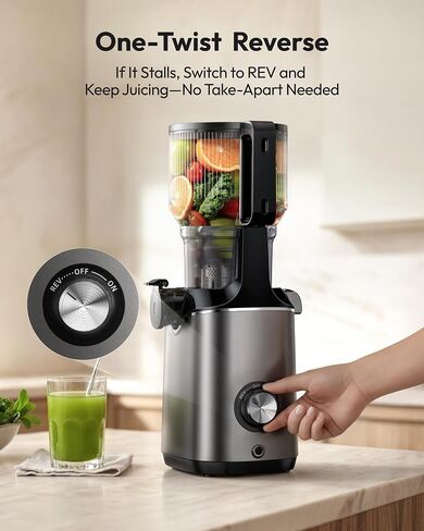 Cold Press Juicer Machines,EUHOMY 5.8" Wide Feed Chute,Slow Masticating Juicer for Whole Vegetables and Fruits,99.6% High Juice Yield,Easy to clean, Juicer Machines with BPA Free | 99.6% High Juice Yield, 400W for Whole Vegetables and Fruits, Easy to clea in Saudi Arabia