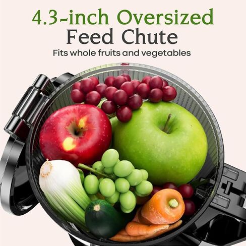 Anybear Cold Press Juicer 200W Slow Juicer 4.3" Feed Chute & Juice Recipes | Gray, Slow Juicer Machine, For Whole Fruit/ Vegetable, Upgraded Heavy-Duty Auger, Tritan Material, BPA Free, Juice Recipes in Saudi Arabia