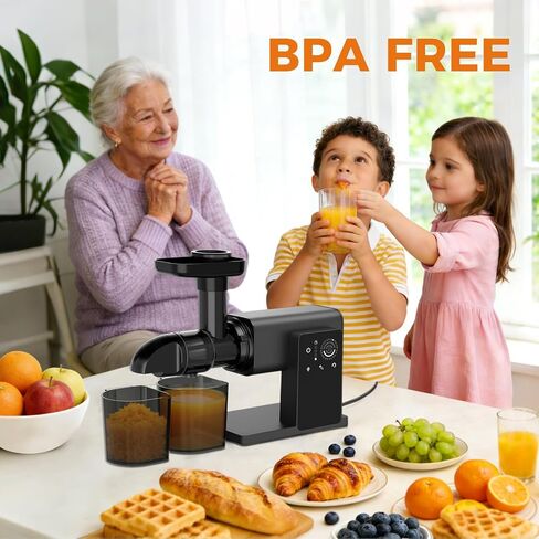 Cold Press Juicer Machines, Slow Masticating Juicers with LED Smart Touch Screen, Professional Extractor for Leafy Greens, Kale & Fibrous Vegetables, 2 Modes & Reverse, BPA-Free in Saudi Arabia