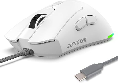 HXMJ RGB LED Gaming Mice,Wired USB C Port for Apple MacBook,Computer or Laptops with Type C Port-Black in Saudi Arabia