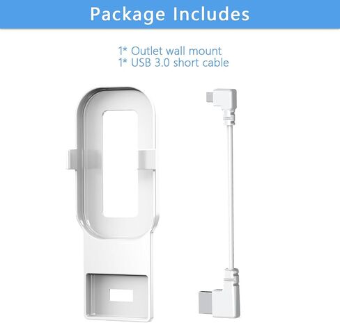 Outlet Wall Mount for Blink Sync Module Core, Sync Module Holder with Cable | No Messy Wires, Space-Saving Sync Module Mount with USB Short Cable, No Drill Blink Outdoor Camera Accessories, Easy Install in Saudi Arabia