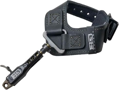 B3 Archery Clash Dual-Caliper Roller-Sear Fully Radiused Springless Archery Compound Bow Arrow Wrist Strap Release Aid w/Auto Close Jaws & Trigger, Adjustable Travel - Black, Swivel Stem Connector in Saudi Arabia