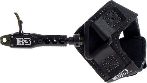 B3 Archery Clash Dual-Caliper Roller-Sear Fully Radiused Springless Archery Compound Bow Arrow Wrist Strap Release Aid w/Auto Close Jaws & Trigger, Adjustable Travel - Black, Swivel Stem Connector in Saudi Arabia