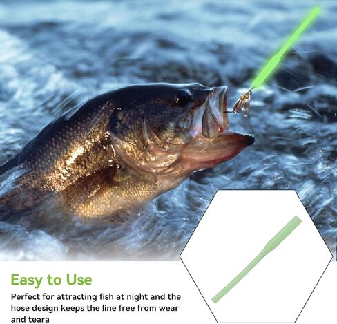 Fishing Glow Tubes Fishing Line Crimps Protectors Deep Drop Rigs FishingLine Glow Sleeves, Pack of 30 in Saudi Arabia