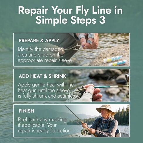 Off The Grid Fly Line Repair Kit | Complete Fishing Line Repair System | All-in-one kit to fix damage, repair loops & splice lines. Portable fly fishing accessories with heat gun for field use. in Saudi Arabia