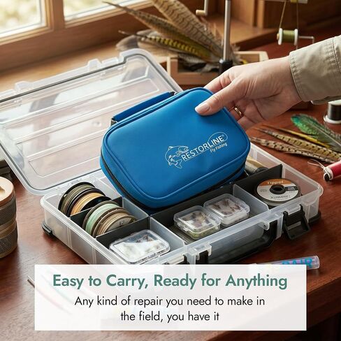 Off The Grid Fly Line Repair Kit | Complete Fishing Line Repair System | All-in-one kit to fix damage, repair loops & splice lines. Portable fly fishing accessories with heat gun for field use. in Saudi Arabia