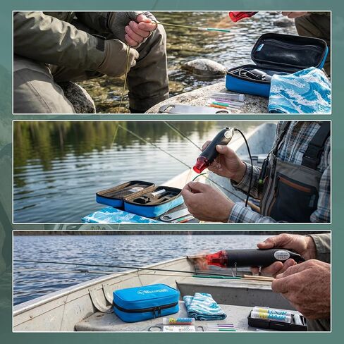 Off The Grid Fly Line Repair Kit | Complete Fishing Line Repair System | All-in-one kit to fix damage, repair loops & splice lines. Portable fly fishing accessories with heat gun for field use. in Saudi Arabia