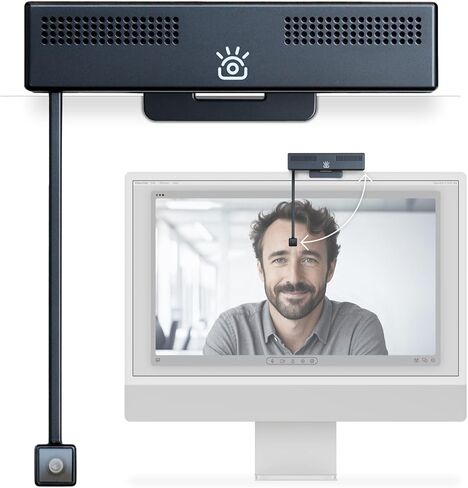 iContact Camera Pro 4K Eye Contact Webcam, Eye Level Cam for PC & Mac | Zoom Certified, Teams/Meet/Webex, Read Scripts On-Screen, Noise-Cancelling Mics, Privacy Power Cut, Free Desktop App in Saudi Arabia