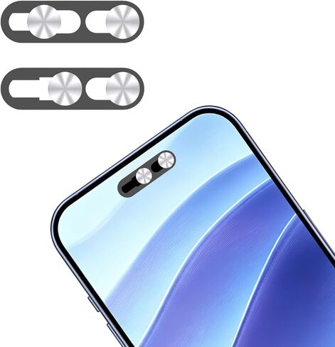 Front Camera Privacy Cover Compatible for iPhone 16/16Plus/16 Pro/16 Pro Max/15/15Plus/15 Pro/15 Pro Max/14 Pro/14 Pro Max, [2 Pack] On/Off Face ID Camera Protector for Privacy & Security (Silver) in Saudi Arabia
