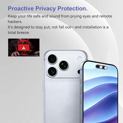 Front Camera Privacy Cover Compatible for iPhone 16/16Plus/16 Pro/16 Pro Max/15/15Plus/15 Pro/15 Pro Max/14 Pro/14 Pro Max, [2 Pack] On/Off Face ID Camera Protector for Privacy & Security (Silver) in Saudi Arabia