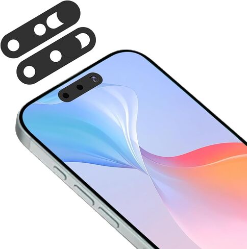 Front Camera Cover Compatible for iPhone14Pro/ProMax/15/16Series(Except16e) | Camera Lens Protect Not Affect Face Recognition,Adhesive Lens Blocker-Black in Saudi Arabia