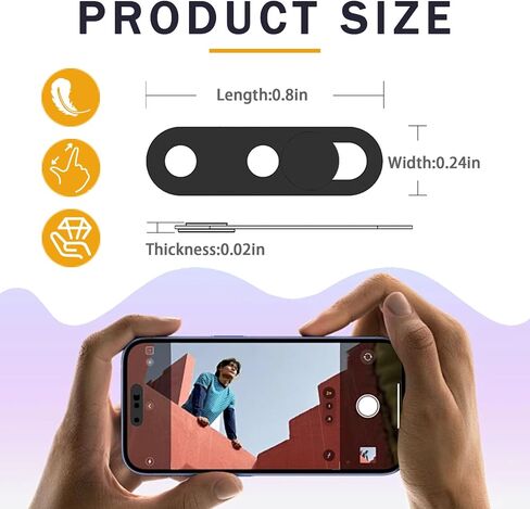Front Camera Cover Compatible for iPhone14Pro/ProMax/15/16Series(Except16e) | Camera Lens Protect Not Affect Face Recognition,Adhesive Lens Blocker-Black in Saudi Arabia