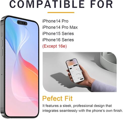 Front Camera Cover Compatible for iPhone14Pro/ProMax/15/16Series(Except16e) | Camera Lens Protect Not Affect Face Recognition,Adhesive Lens Blocker-Black in Saudi Arabia