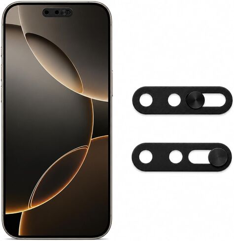 غطاء الكاميرا الأمامية، لا يؤثر على خصوصية كاميرا معرف الوجه متوافق مع iPhone 16/16Plus/16Pro/16 Pro Max/15/15Plus/15Pro/15 Pro Max/14Pro/14 Pro Max، غطاء كاميرا الويب لحماية الخصوصية، غطاء حماية الخصوصية لاصق قوي - أسود، عبوتان in Kuwait