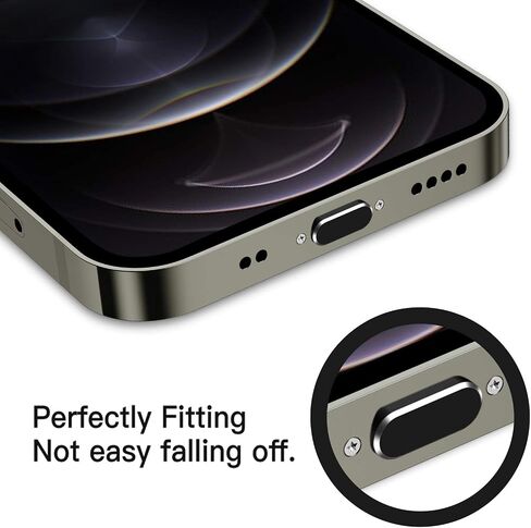TITACUTE 2 Pack Anti Dust Plugs for iPhone 14 Pro Max 13 11 12 X XS XR X 8 7 Plus 6s 6 5 SE Dust Cover 8 Pin Dust Plug + Mini Storage Box iPhone Charging Port Plugs for AirPods Pro iPad Mini Air Black in Saudi Arabia