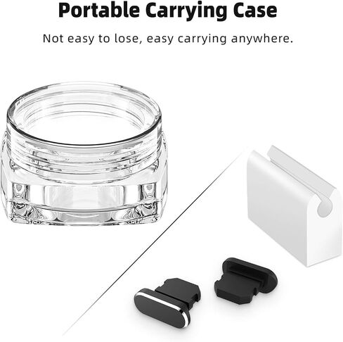TITACUTE 2 Pack Anti Dust Plugs for iPhone 14 Pro Max 13 11 12 X XS XR X 8 7 Plus 6s 6 5 SE Dust Cover 8 Pin Dust Plug + Mini Storage Box iPhone Charging Port Plugs for AirPods Pro iPad Mini Air Black in Saudi Arabia