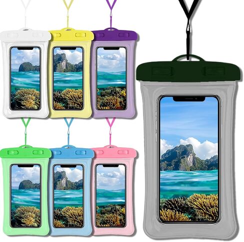 Gartmost 7 Pcs Waterproof Phone Pouch, Universal IPX8 Floating Waterproof Cell Phone Case Dry Bag, Compatible with Most Cell Phone on Market, Waterproof Phone Protector for Beach Swimming in Saudi Arabia