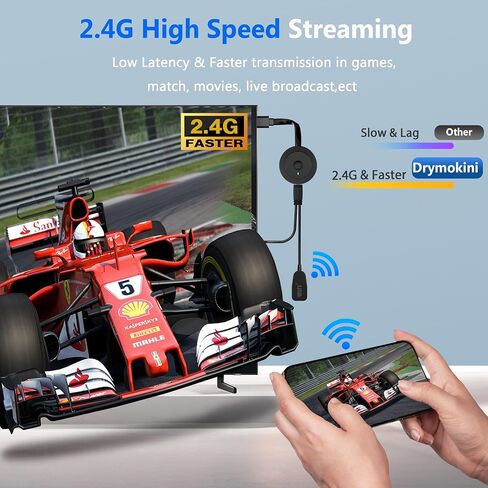 2026 Wireless HDMI Display Adapter 4K, Portable WiFi Casting Dongle, Screen Mirror Video/Audio for Phone, Pad, Android, Tablet, Laptop, Windows to TV/Monitor/Projector, Miracast, Airplay, DLNA in Saudi Arabia